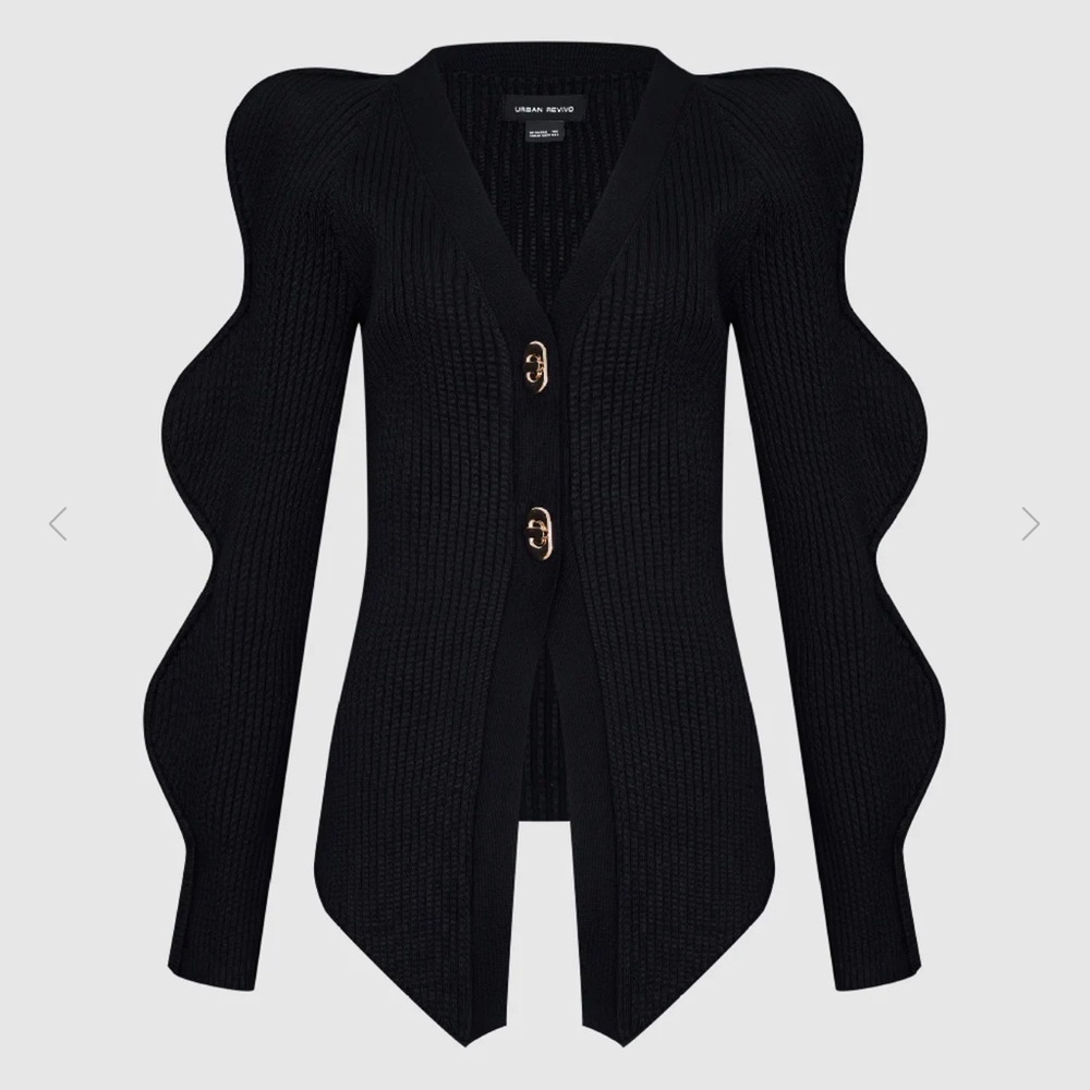 Black Urban Revivo Women's Cardigan Sweater